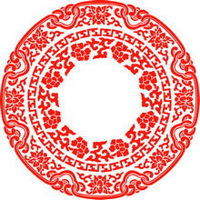 圆形传统花纹矢量图