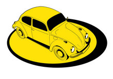 黄色小汽车矢量图