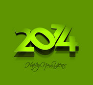 2014新年绿色背景矢量素材