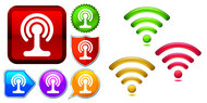 wifi网络信号标识矢量素材