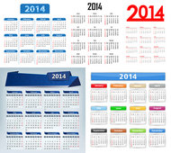 五款2014年日历设计矢量素材