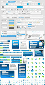 网页UI元素集合矢量素材