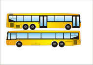 黄色公交车矢量素材