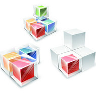 彩色立体方块矢量素材