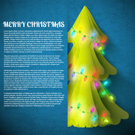 彩灯圣诞树画册矢量素材
