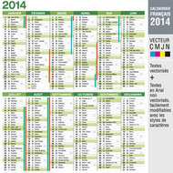 2014年新年日历模板矢量素材