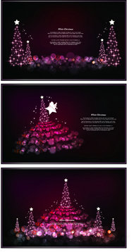紫色梦幻圣诞树背景矢量素材