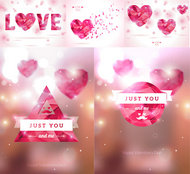情人节粉红钻石卡片矢量素材