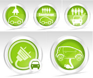 绿色充电汽车图标矢量素材