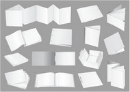 空白折页笔记本矢量素材