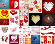 2014红色爱心情人节元素矢量素材
