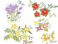 创意花卉植物图案矢量图