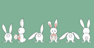 抱彩蛋的兔子矢量图