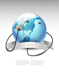 世界卫生日海报矢量图