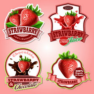 巧克力草莓标签矢量图