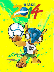 世界杯吉祥物海报矢量图