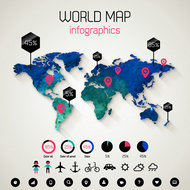 世界地图信息图矢量图