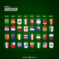 世界杯32强国旗矢量图
