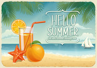 夏日沙滩海报矢量图