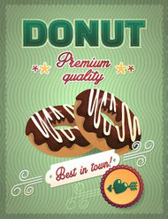 巧克力甜甜圈广告矢量图