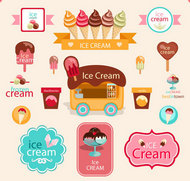 冰淇淋标签矢量图