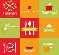 素食食品标志矢量图