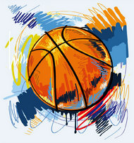篮球涂鸦插画矢量图
