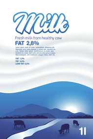创意牛奶广告矢量图