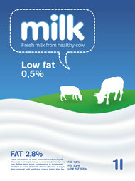 创意牛奶广告矢量图