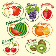 水果标签矢量图