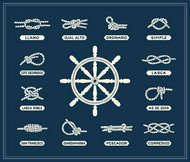 船舵与绳索矢量图