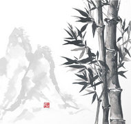 中国风元素绘画矢量图