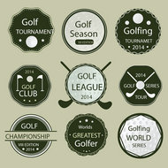 高尔夫运动标签矢量图