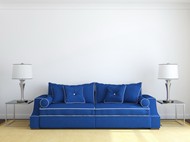 客厅蓝色沙发图片