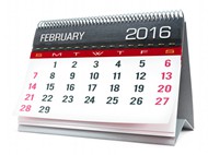 2016年2月日历表图片