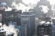 城市建筑烟雾图片