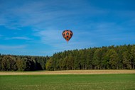 草地树林热气球图片