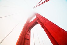 大雾天金门大桥图片