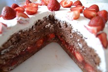 草莓奶油蛋糕切块图片大全