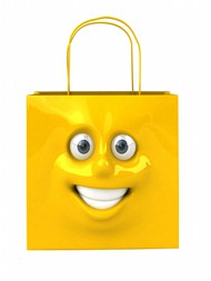 黄色卡通购物袋图片