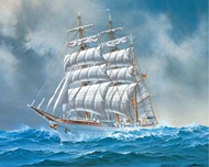 海上帆船插画图片