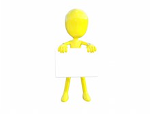黄色3D小人举牌照图片大全