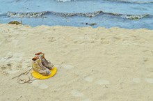 沙滩上的马丁靴图片下载