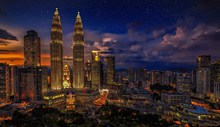 吉隆坡双子塔夜景图片