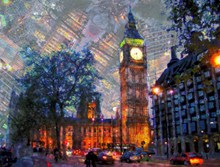 伦敦夜景渲染画图片下载