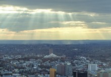 太阳光线下波士顿城市景观图片大全