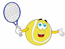 拿网球拍的卡通表情高清图