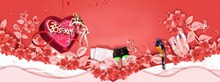 三八妇女节粉色banner图图片
