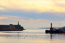 西班牙海港全景唯美高清图片