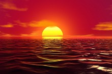 海平面红日升起图片大全